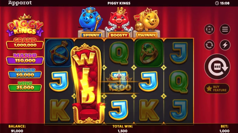 Piggy Kings - monedhat Booster me tre ngjyra në fushë